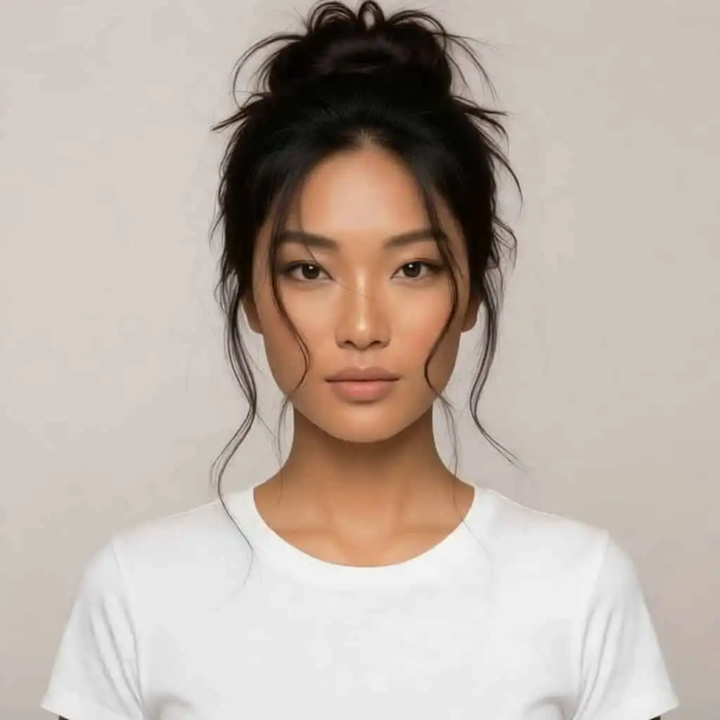 Hair style Messy Updo